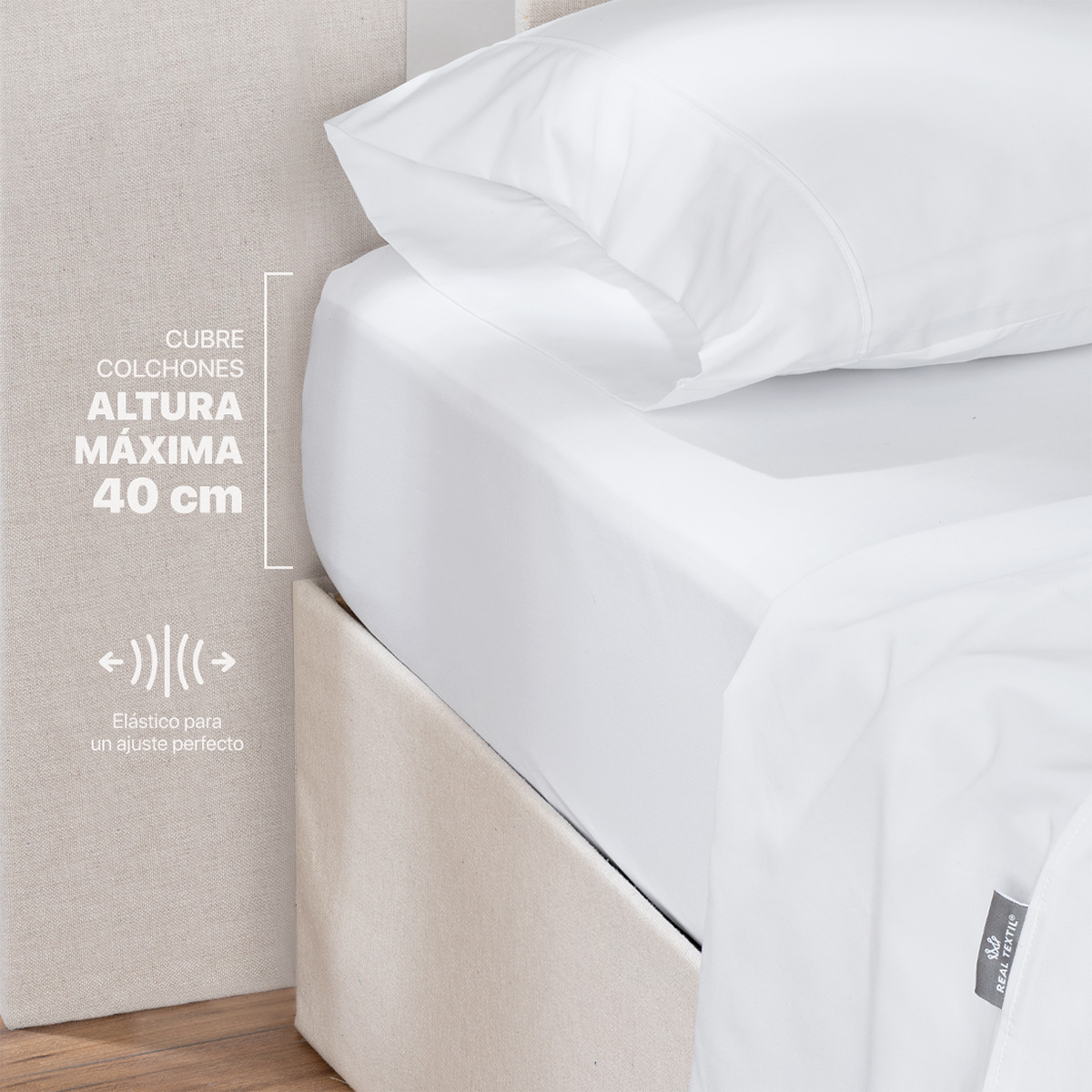 Juego de Sábanas Microfibra Individual Blanco REAL TEXTIL.