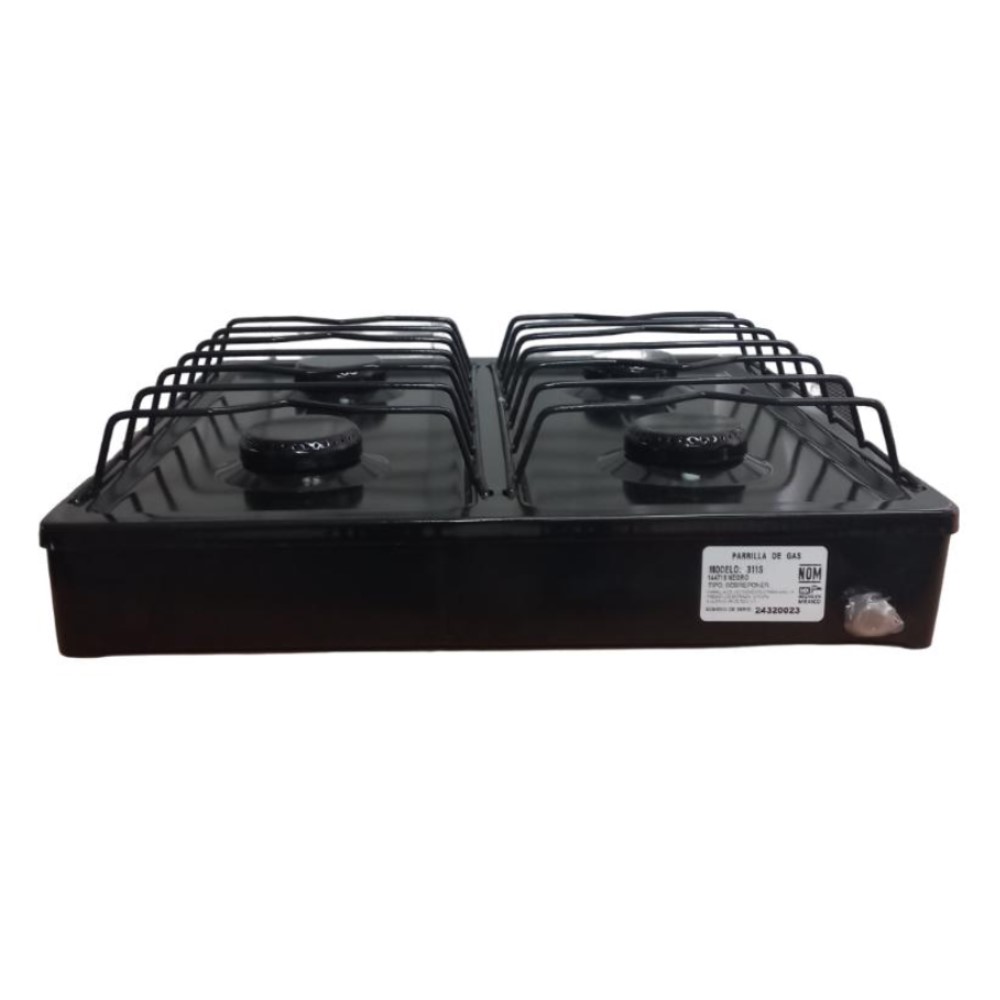 Estufa Parrilla Gas Lp 4 Quemadores Acero Negro Camping Foy