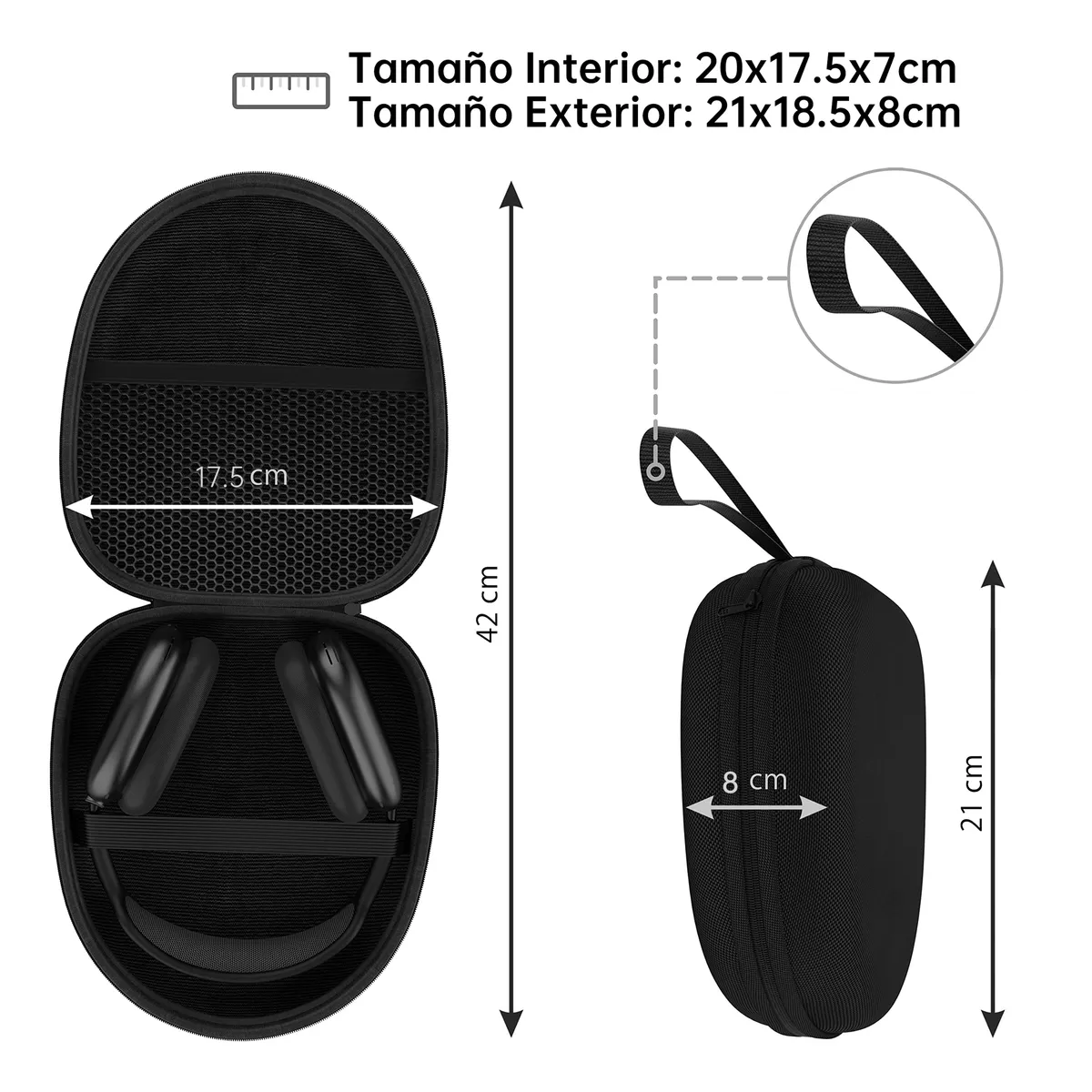 Estuche Case Funda Audífonos Diadema Alámbricos Inalámbricos