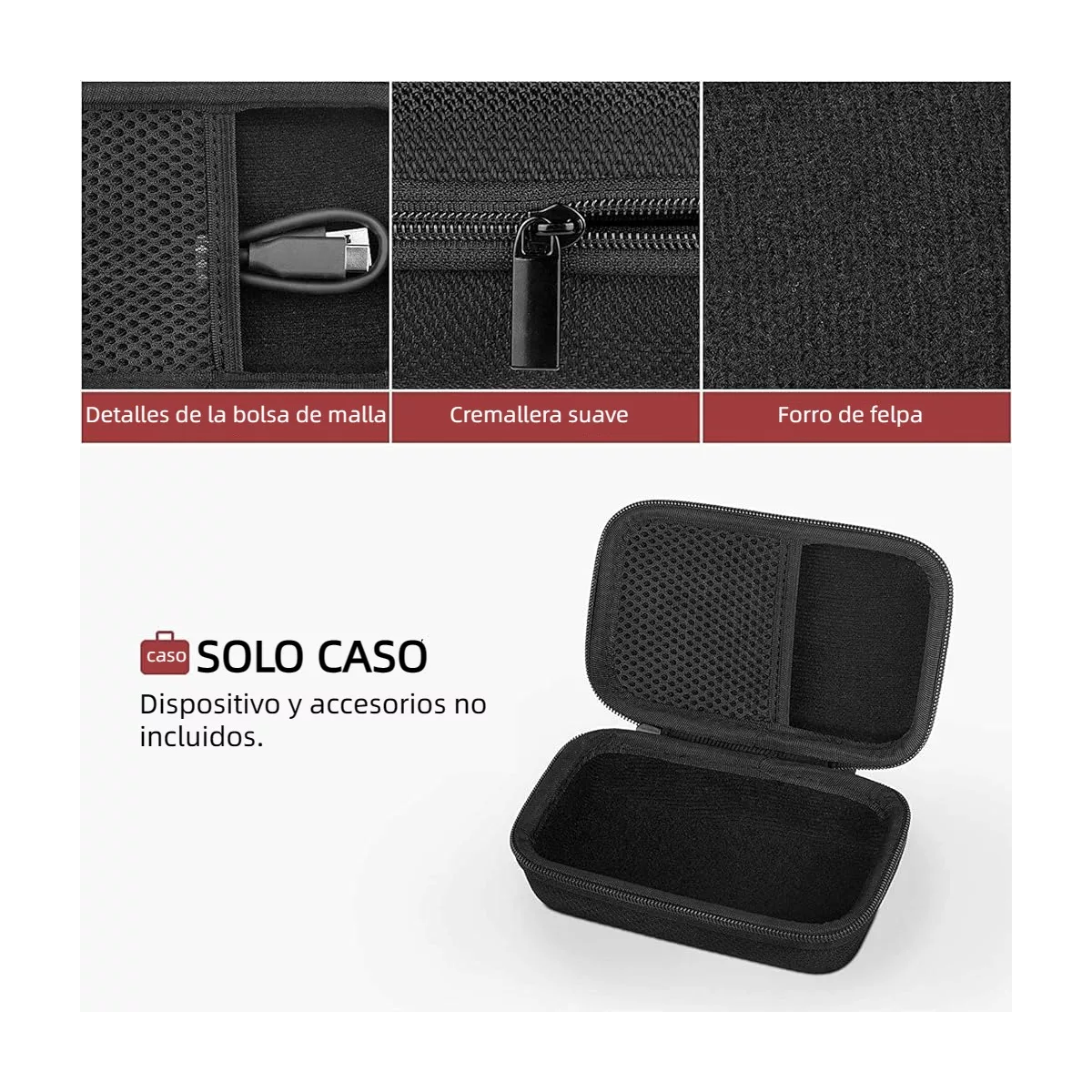 Funda Protectora Para Bocinas Jbl Go 3 Con Accesorios,negro
