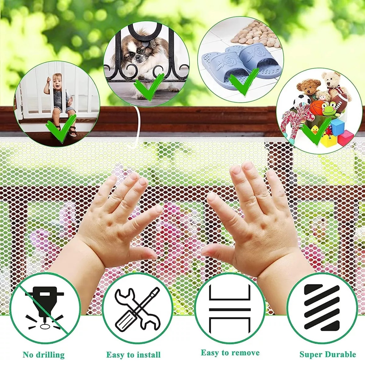 Red De Seguridad Infantil Para Escaleras\ Balcones\ Terrazas