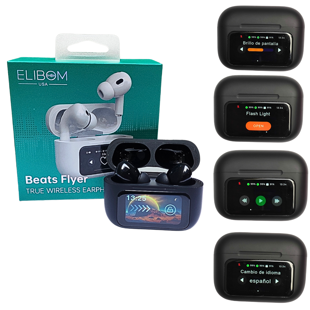 Combo de Bocina Portátil Xiaomi Sound Pocket con Audífonos con pantalla táctil Elibom Beats Flyer