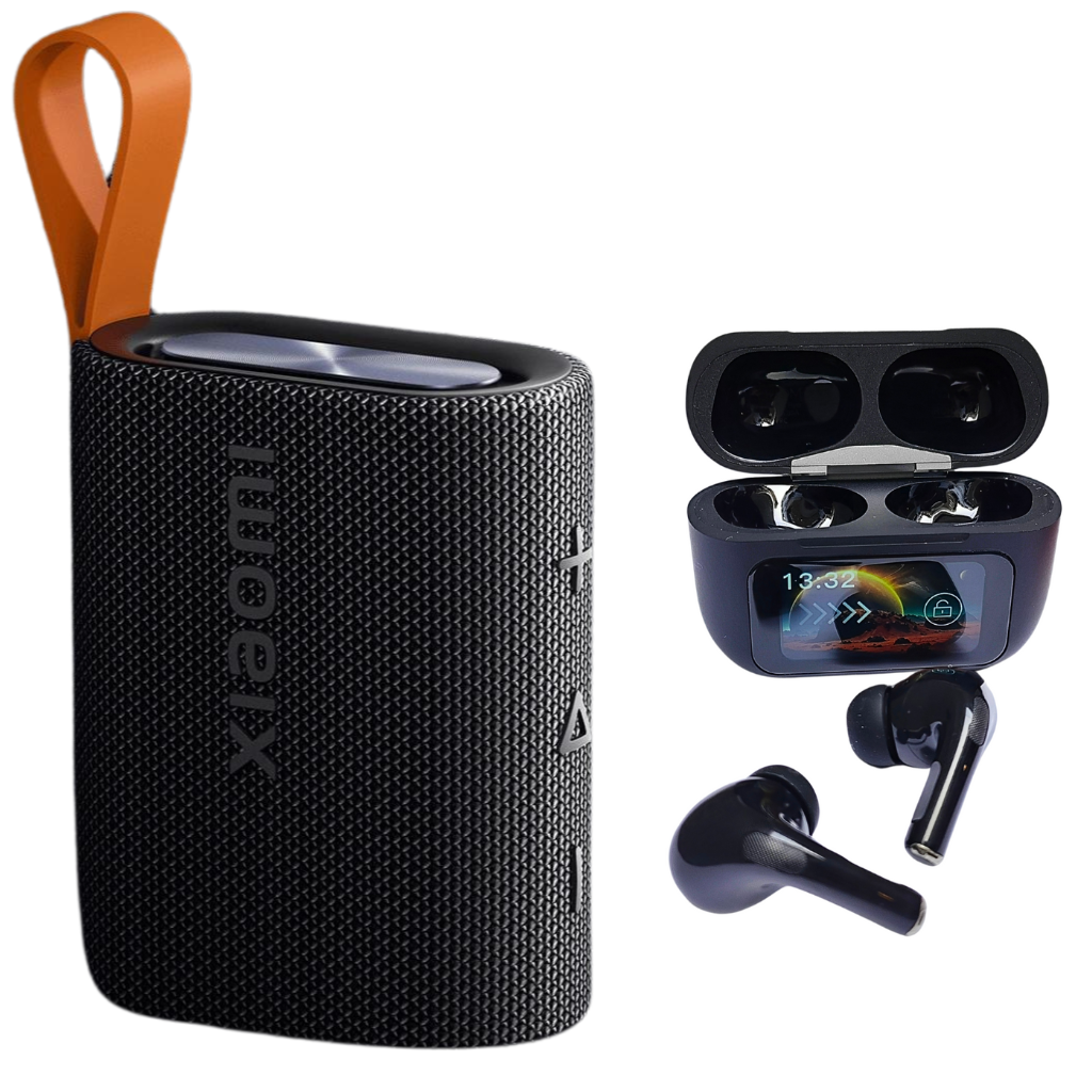 Combo de Bocina Portátil Xiaomi Sound Pocket con Audífonos con pantalla táctil Elibom Beats Flyer