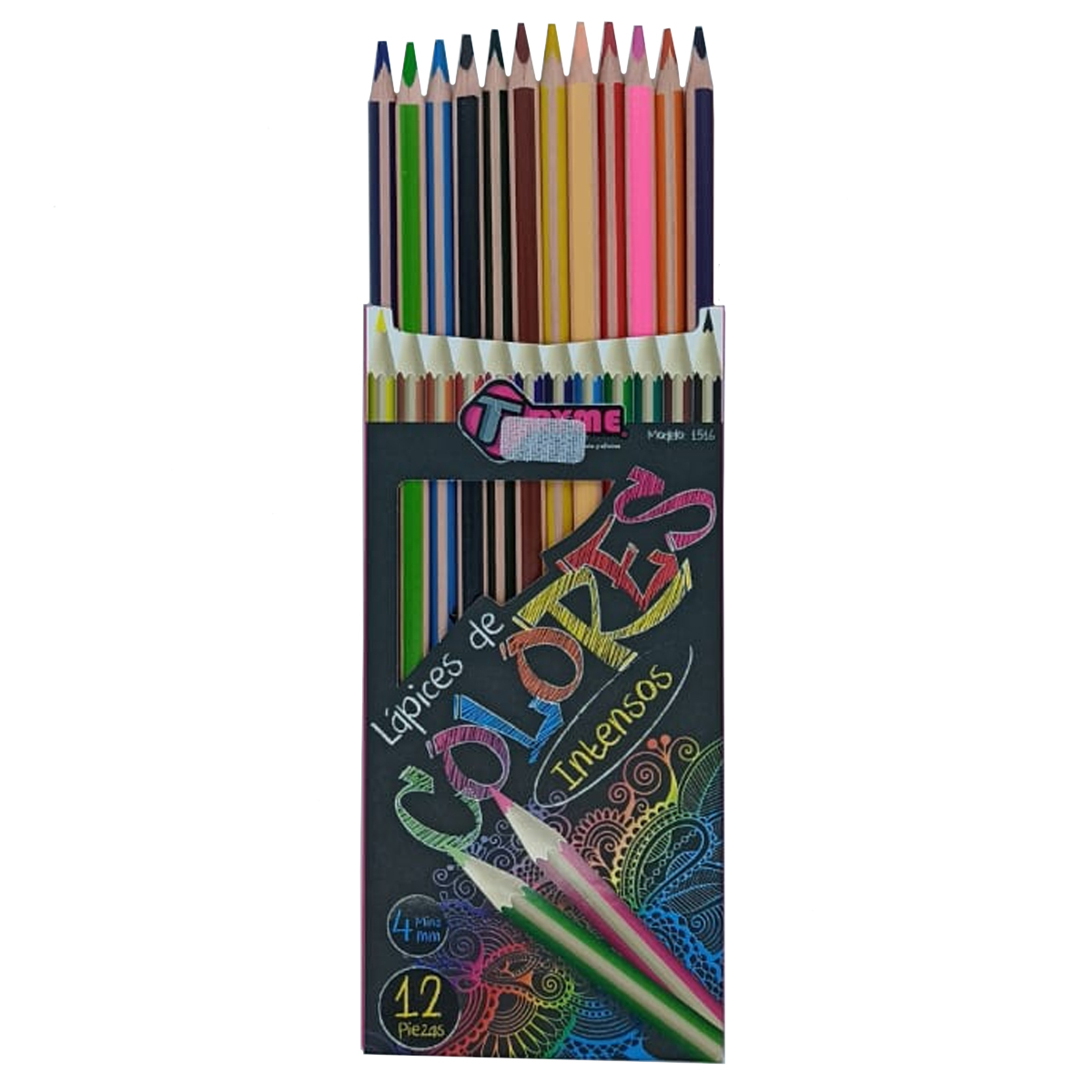 12 Piezas Lapices Triangulares De Colores Intensos