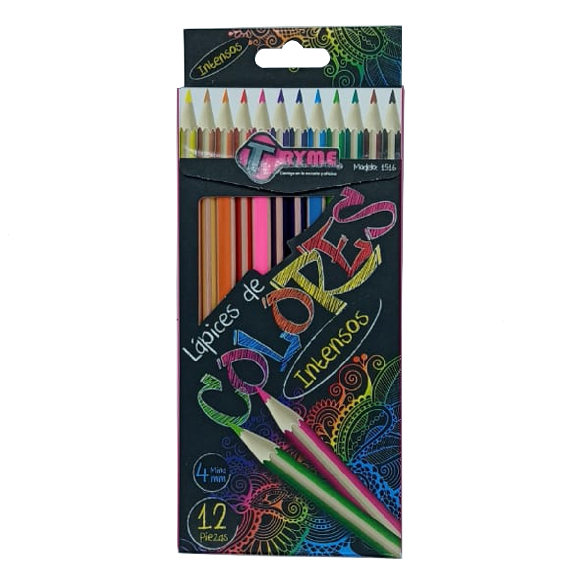 12 Piezas Lapices Triangulares De Colores Intensos