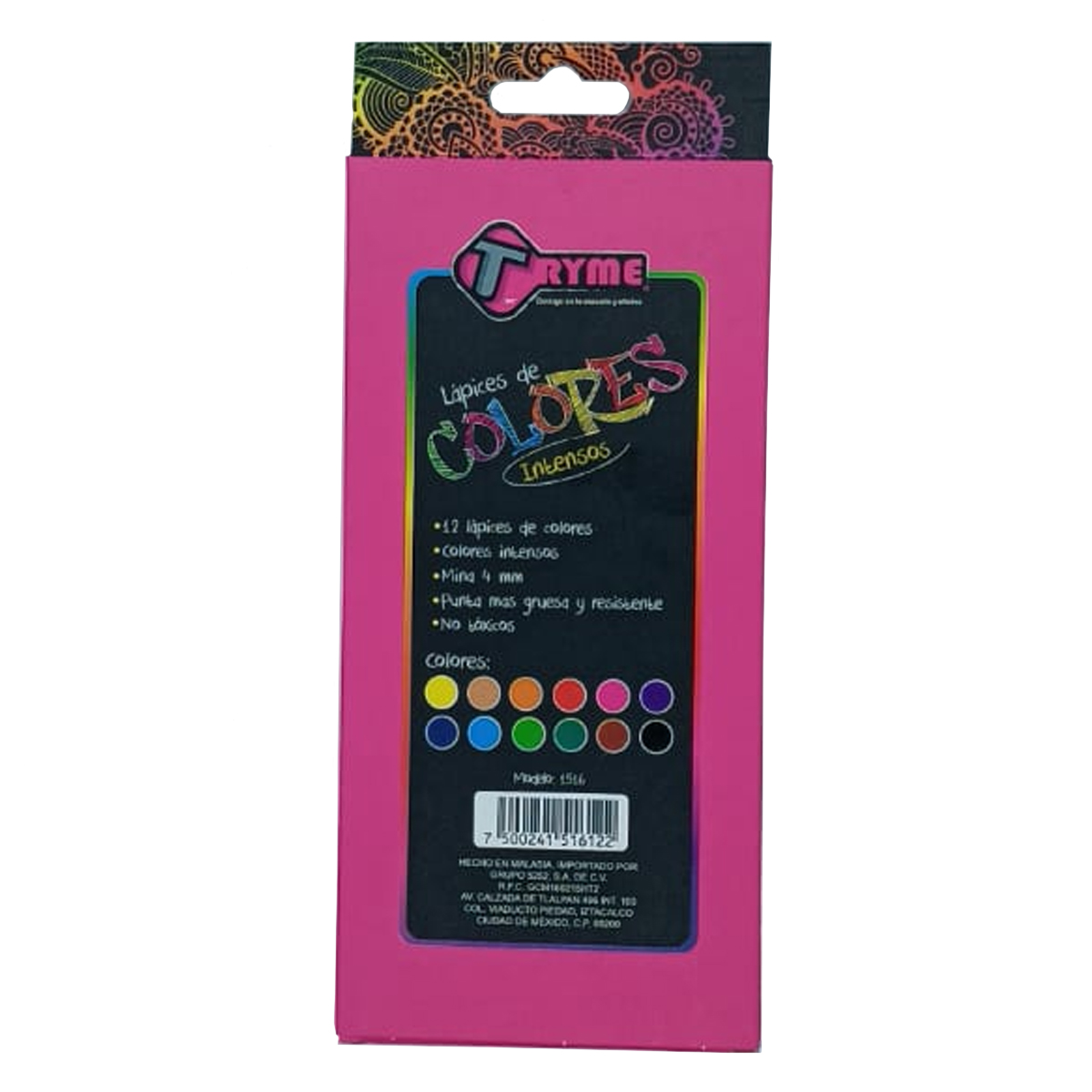 12 Piezas Lapices Triangulares De Colores Intensos