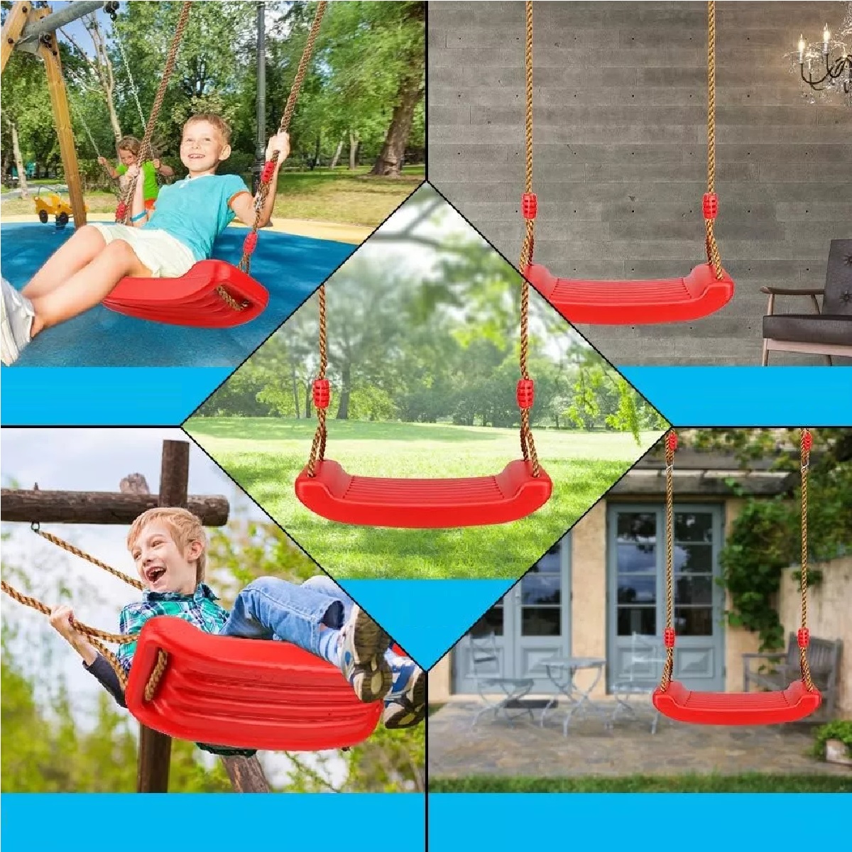Columpio Columpios Para Niños Interior Juegos Infantiles Rojo