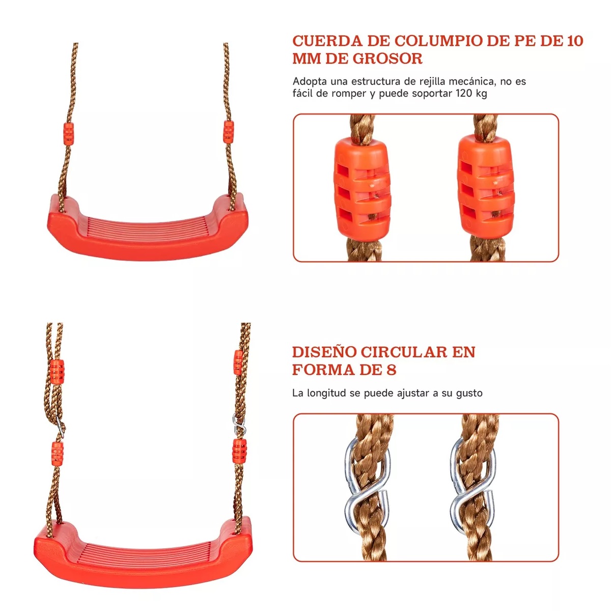Columpio Columpios Para Niños Interior Juegos Infantiles Rojo
