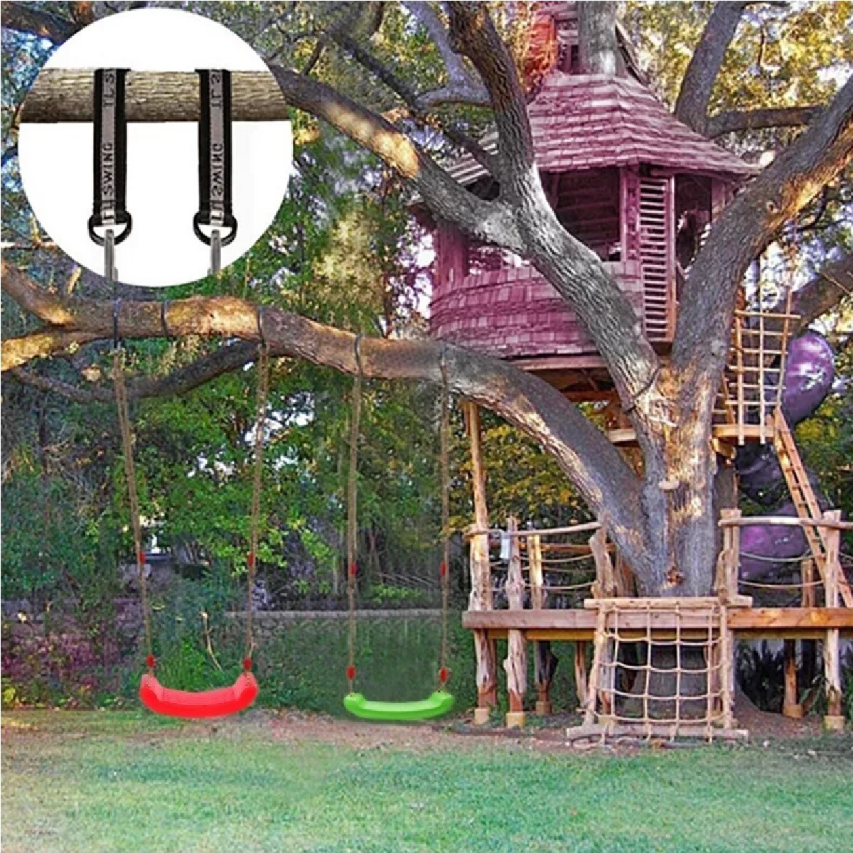 Asiento Para Niños Sqy Columpio Al Aire Libre Verde