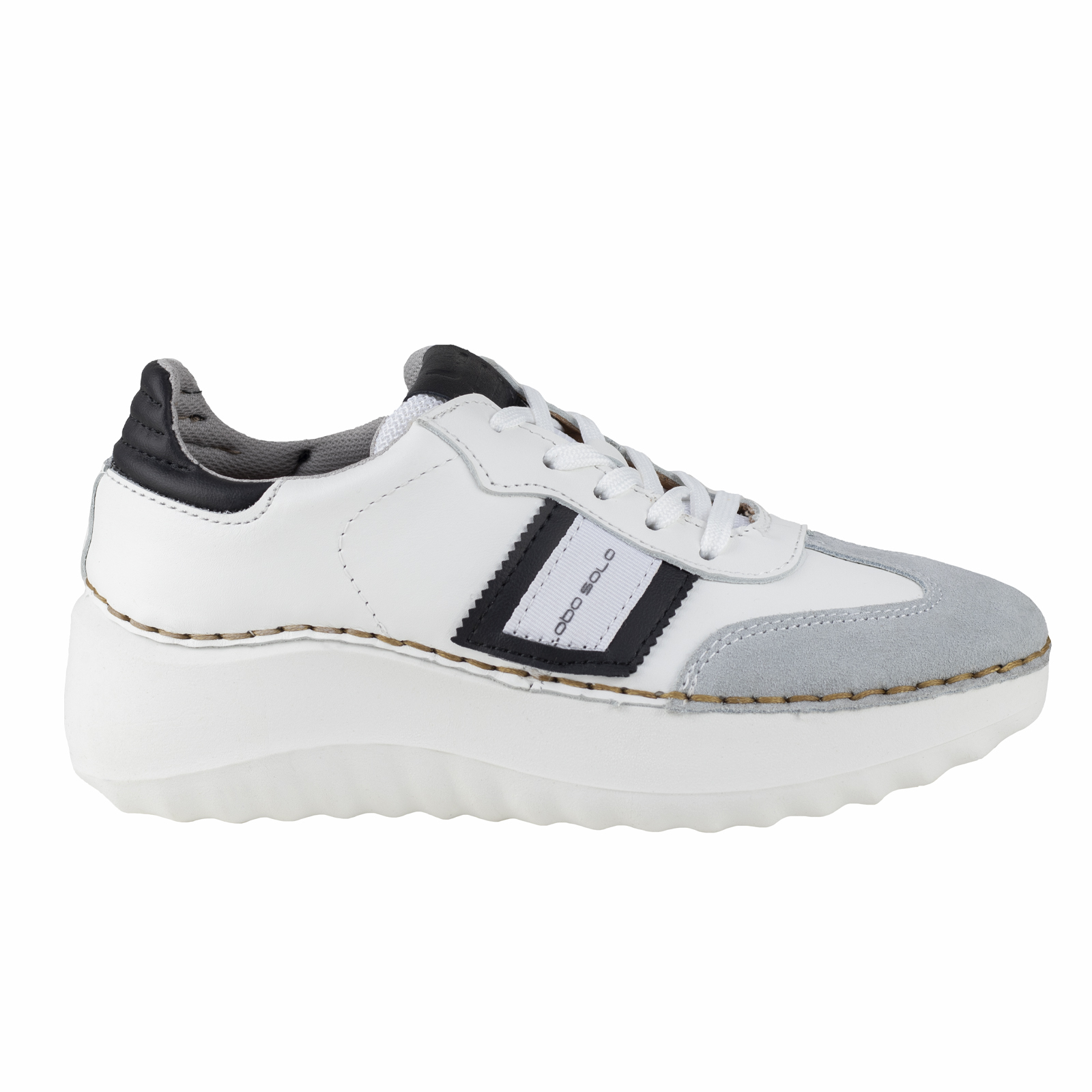 Tenis Blanco Mujer Suela Gruesa Lobo Solo 4808 Vail Agujeta