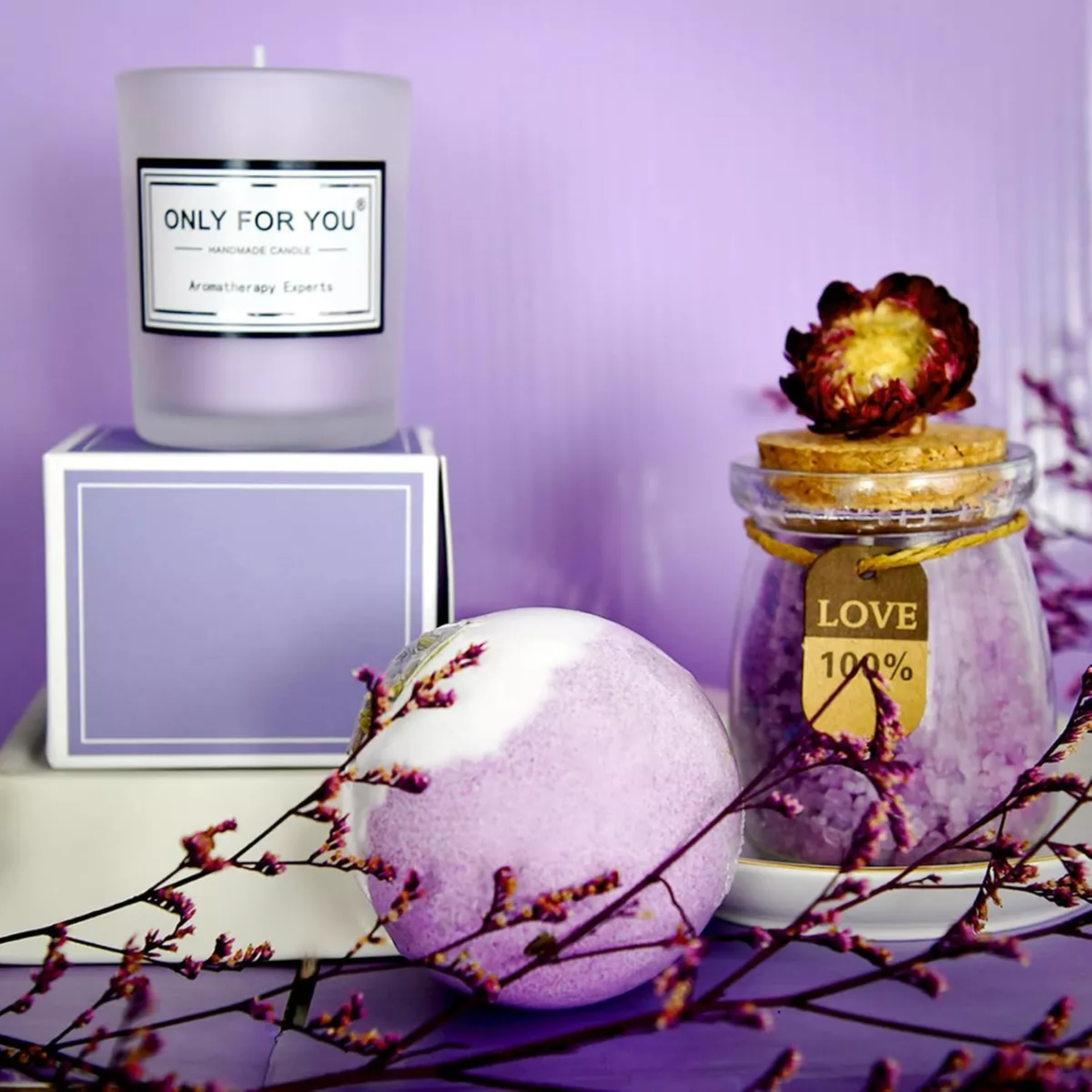 Regalos De Cumpleaños Para Mujeres, Cesta De Regalo Relajant MORADO