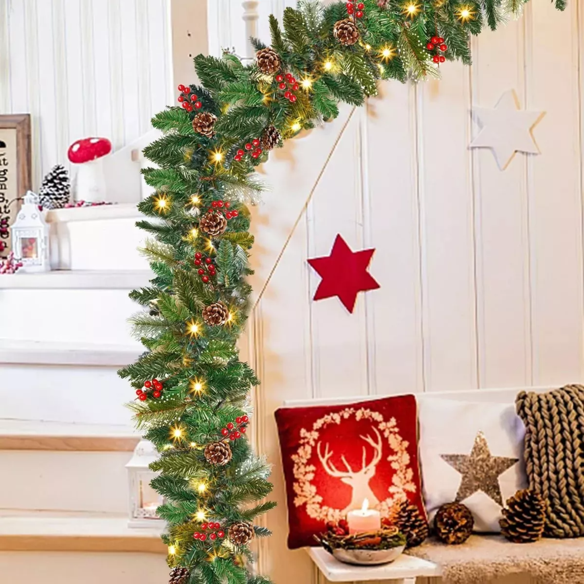 Guía Guirnalda Navideña Luces De Guirnalda Decoración 2.7m