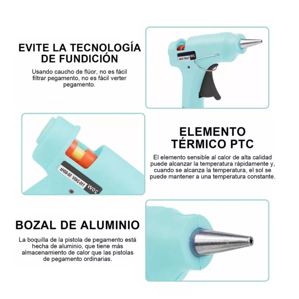 Pistola De Silicona Con 30 Barras De Pegamento Caliente.