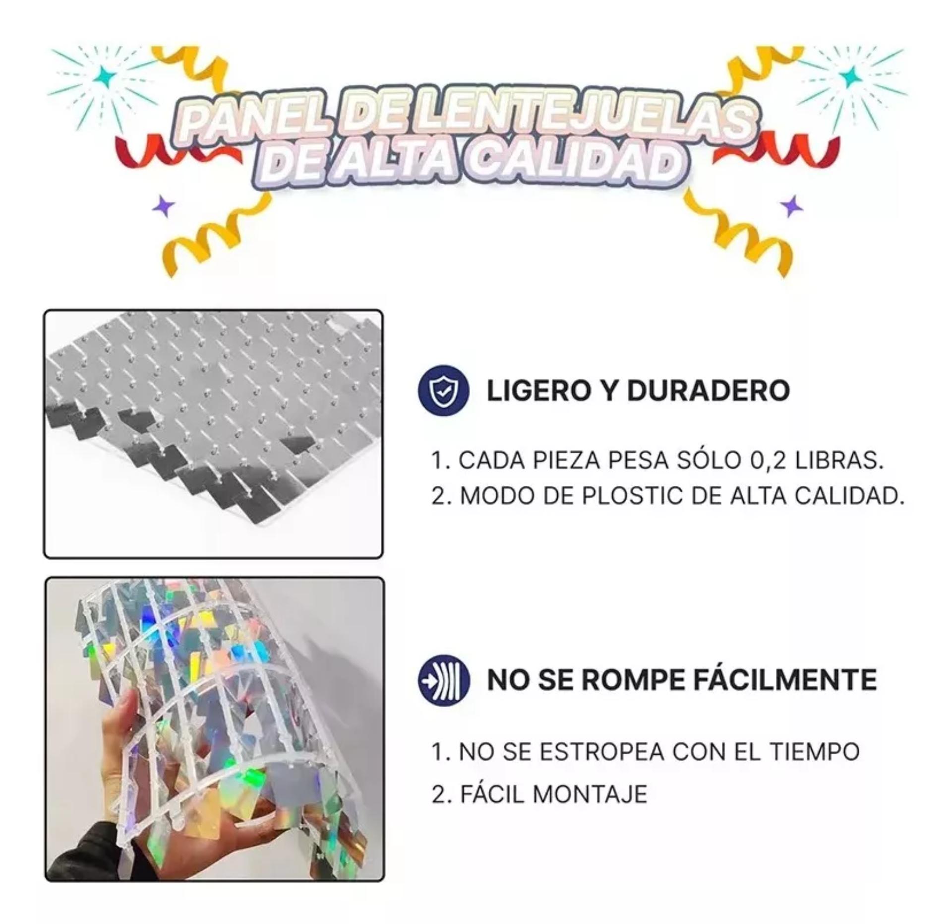 Panel Decorativo, 30 Unidades, 4d Fiesta Shimmer, Lentejuela
