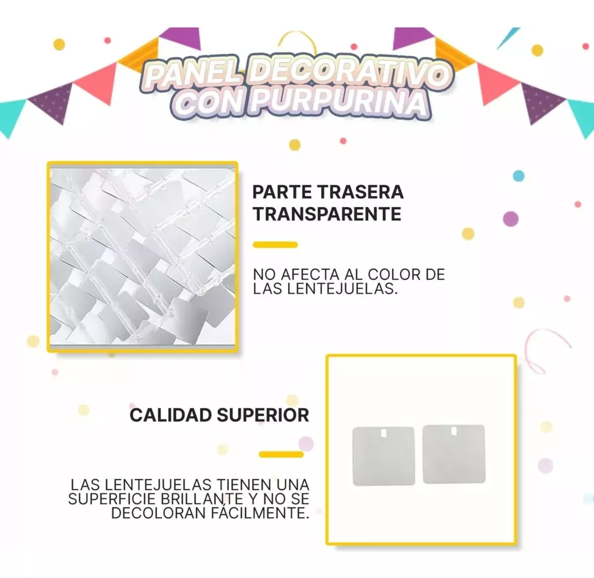 Panel Decorativo, 30 Unidades, 4d Fiesta Shimmer, Lentejuela