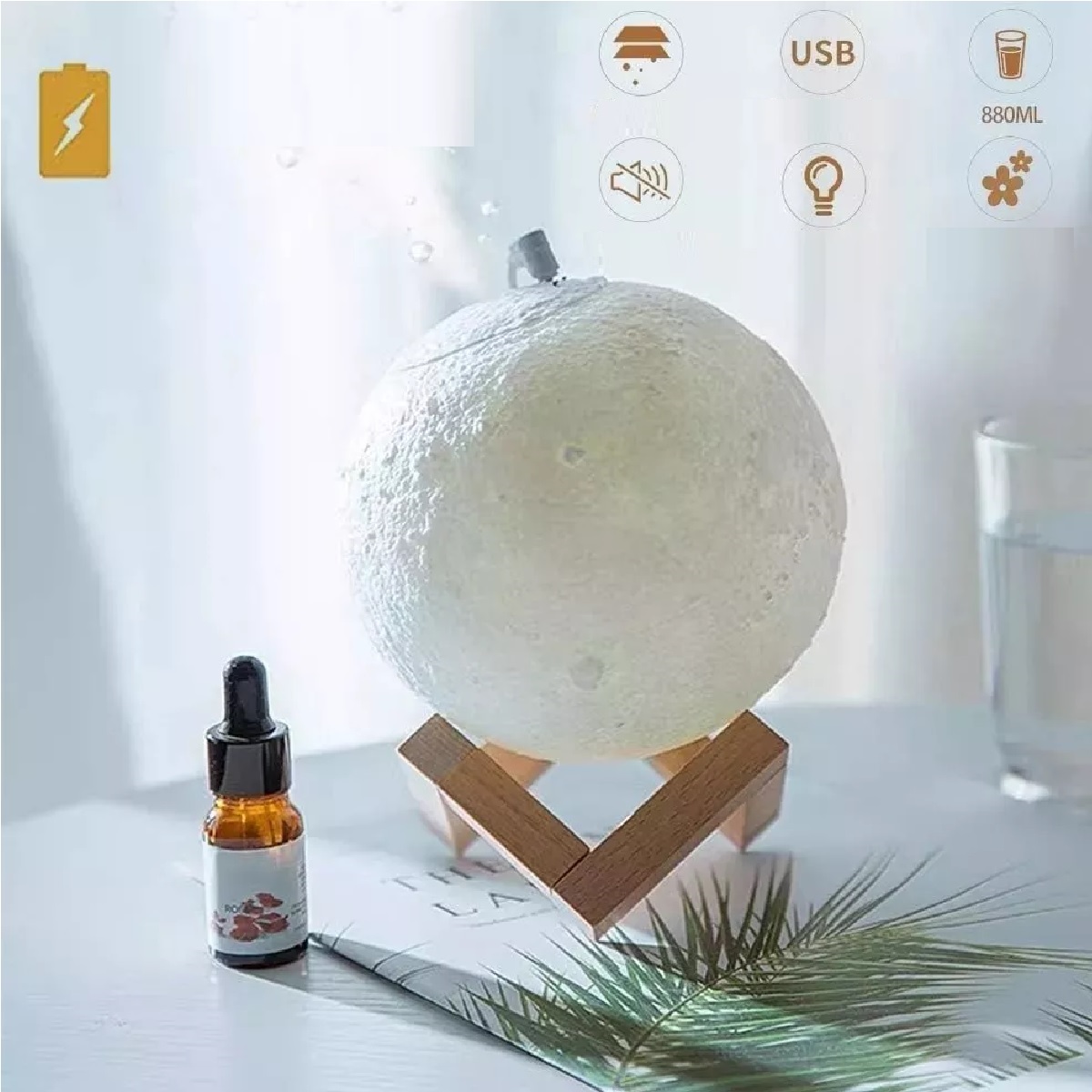 Humidificador Difusor Aromaterapia Luna Lamparas De Aromas