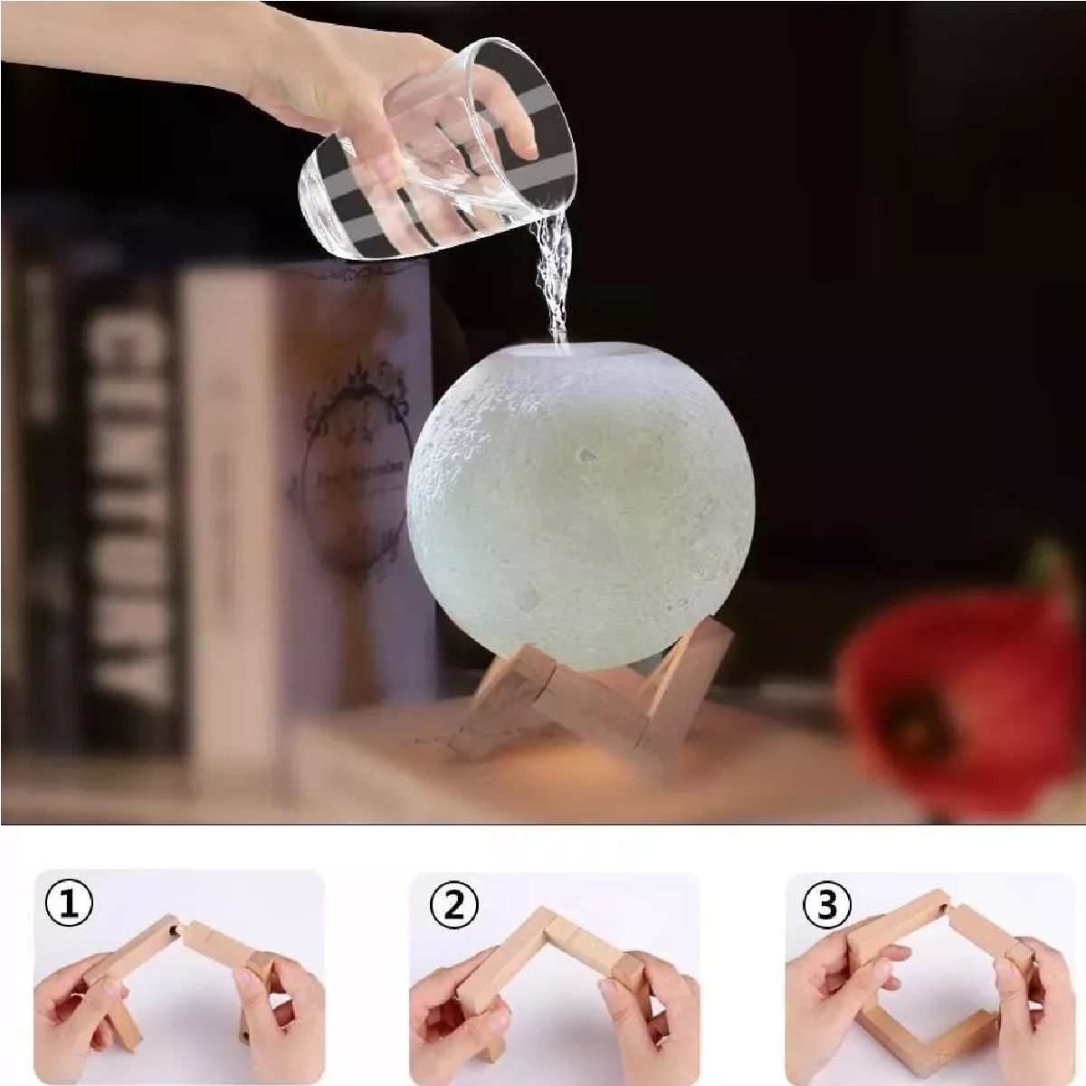 Humidificador Difusor Aromaterapia Luna Lamparas De Aromas