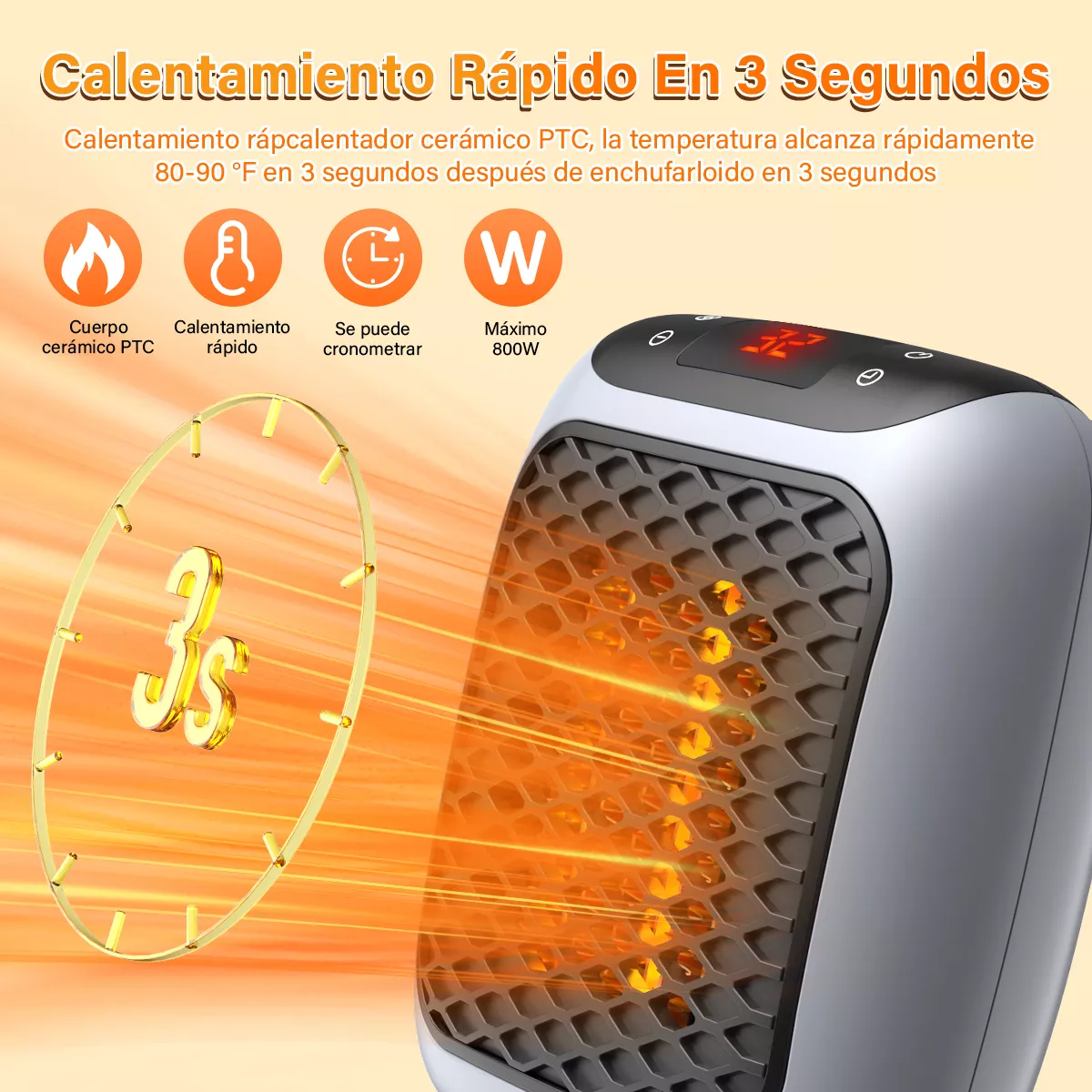 Mini Calefactor Eléctrico De Aire Calentador Portatil 800w