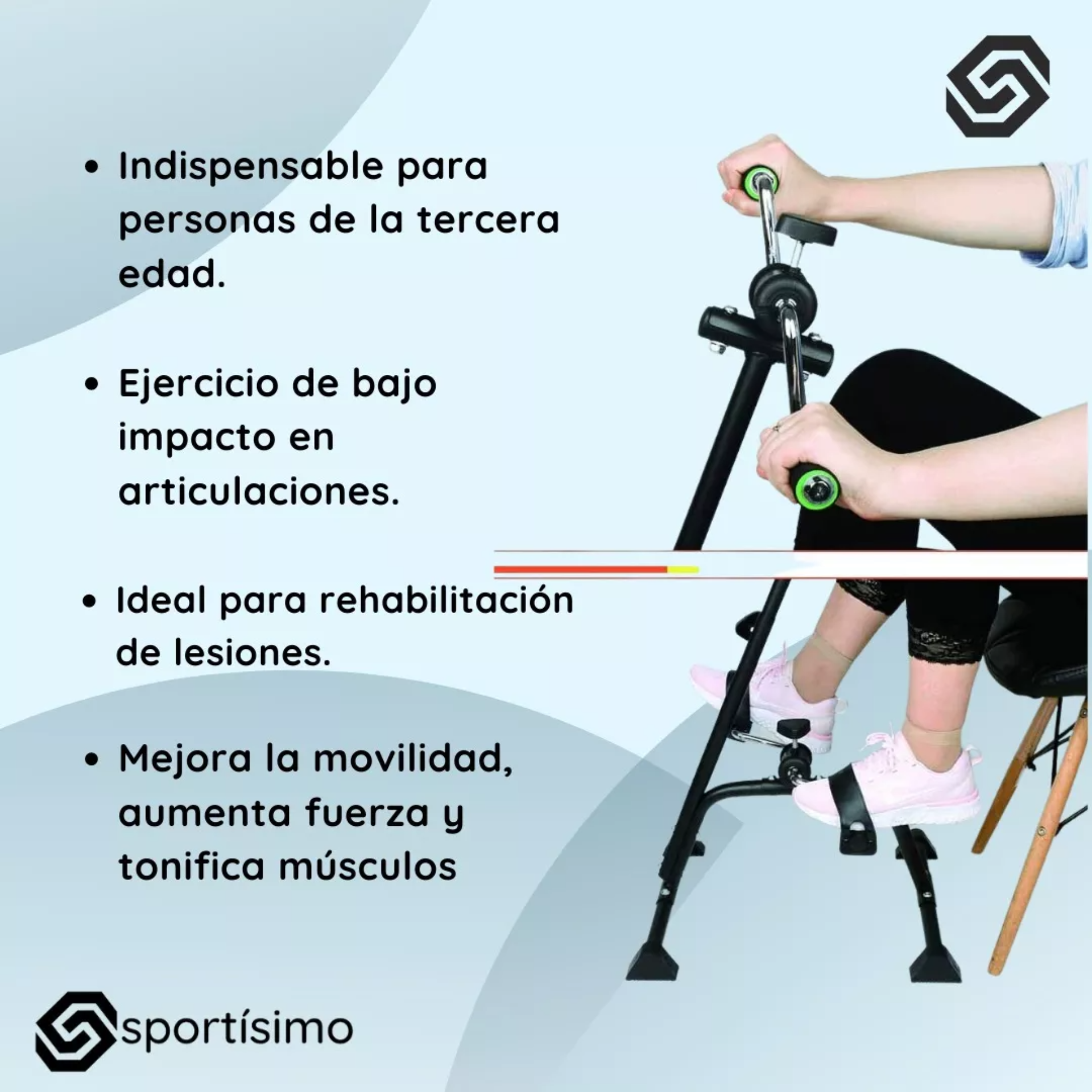 Ejercitador Adulto Mayor Sportisimo Brazos Piernas Bicicleta