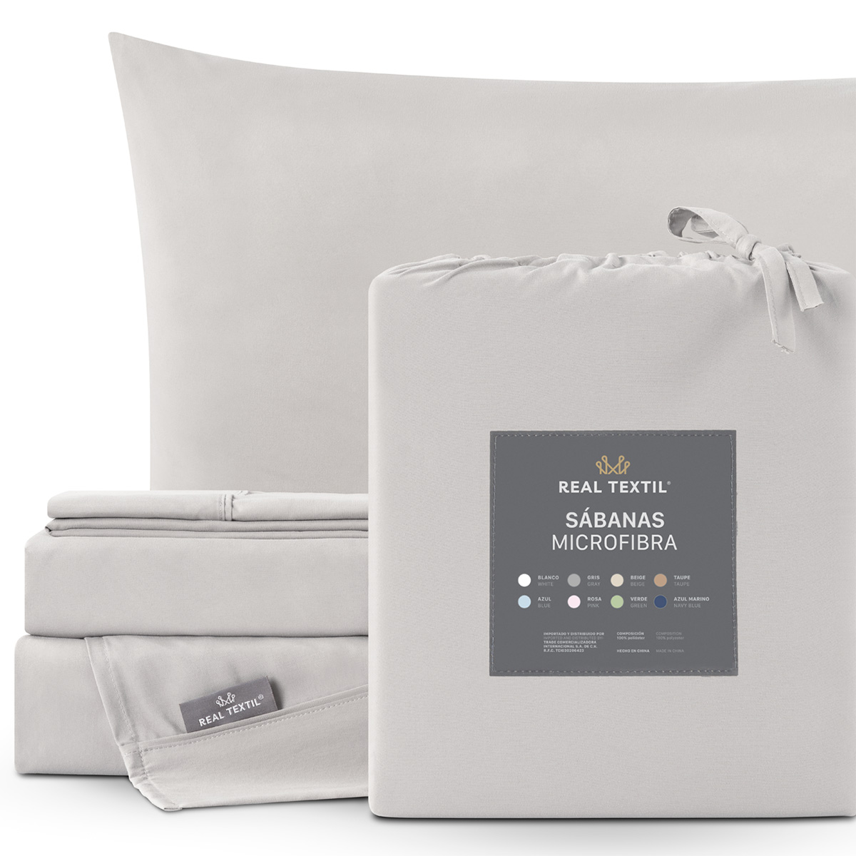 Juego de Sábanas Microfibra Queen Size Beige REAL TEXTIL.
