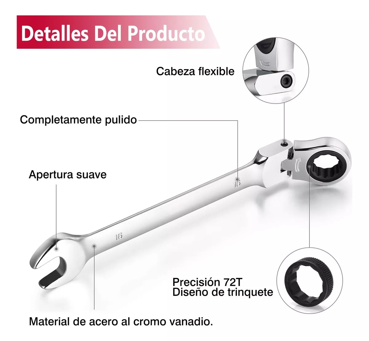 Kit De Llaves De Matraca Mecánicas 8-24 Mm 14 Piezas