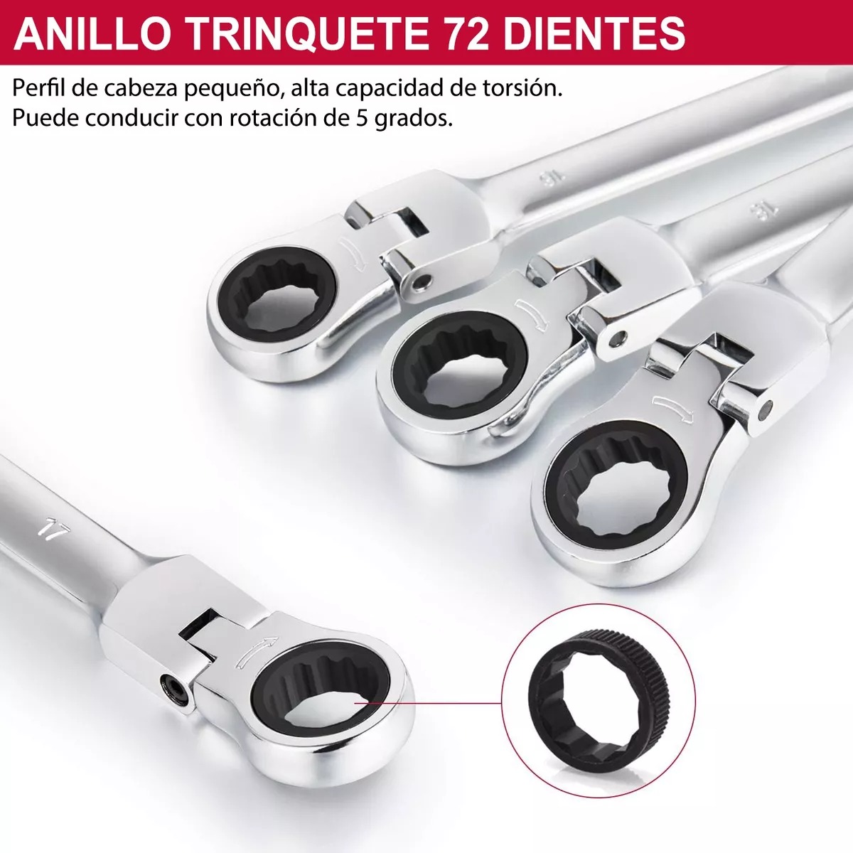 Kit De Llaves De Matraca Mecánicas 8-24 Mm 14 Piezas