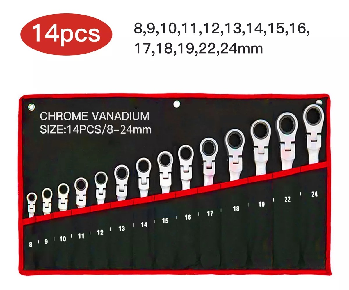 Kit De Llaves De Matraca Mecánicas 8-24 Mm 14 Piezas