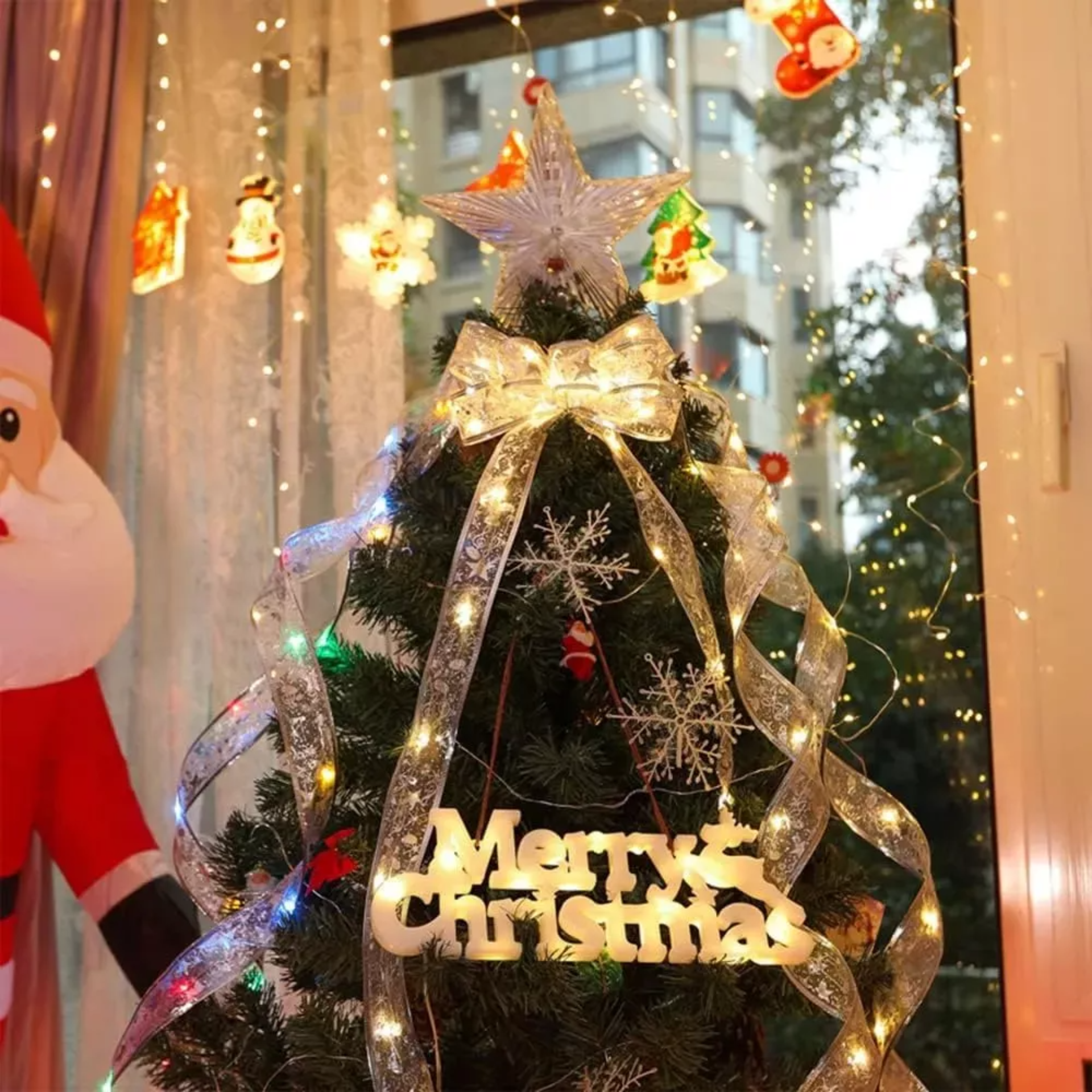 Liston Luces Led Decoracion Arbol Navidad Adorno 10m 100l