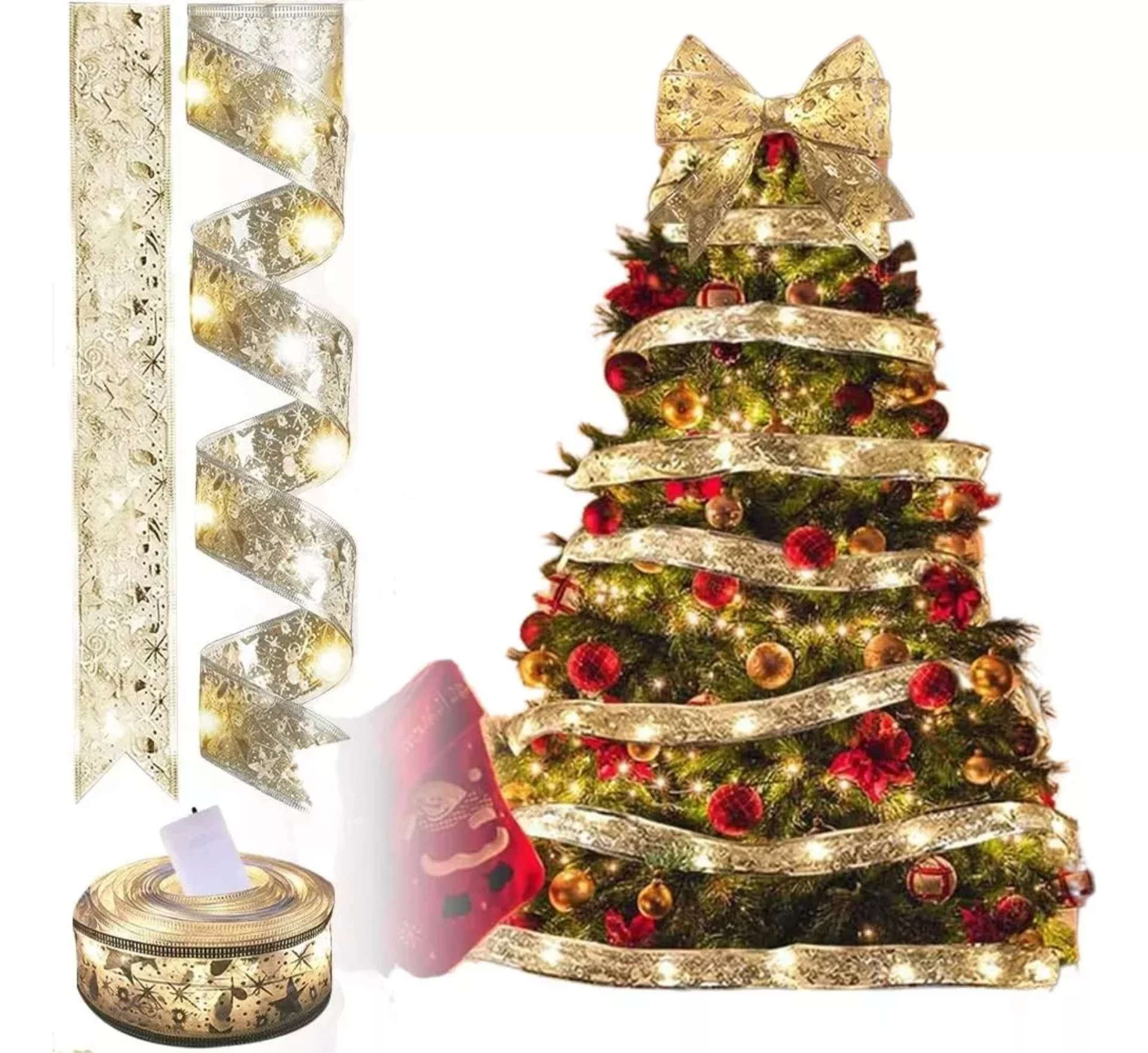 Liston Luces Led Decoracion Arbol Navidad Adorno 10m 100l