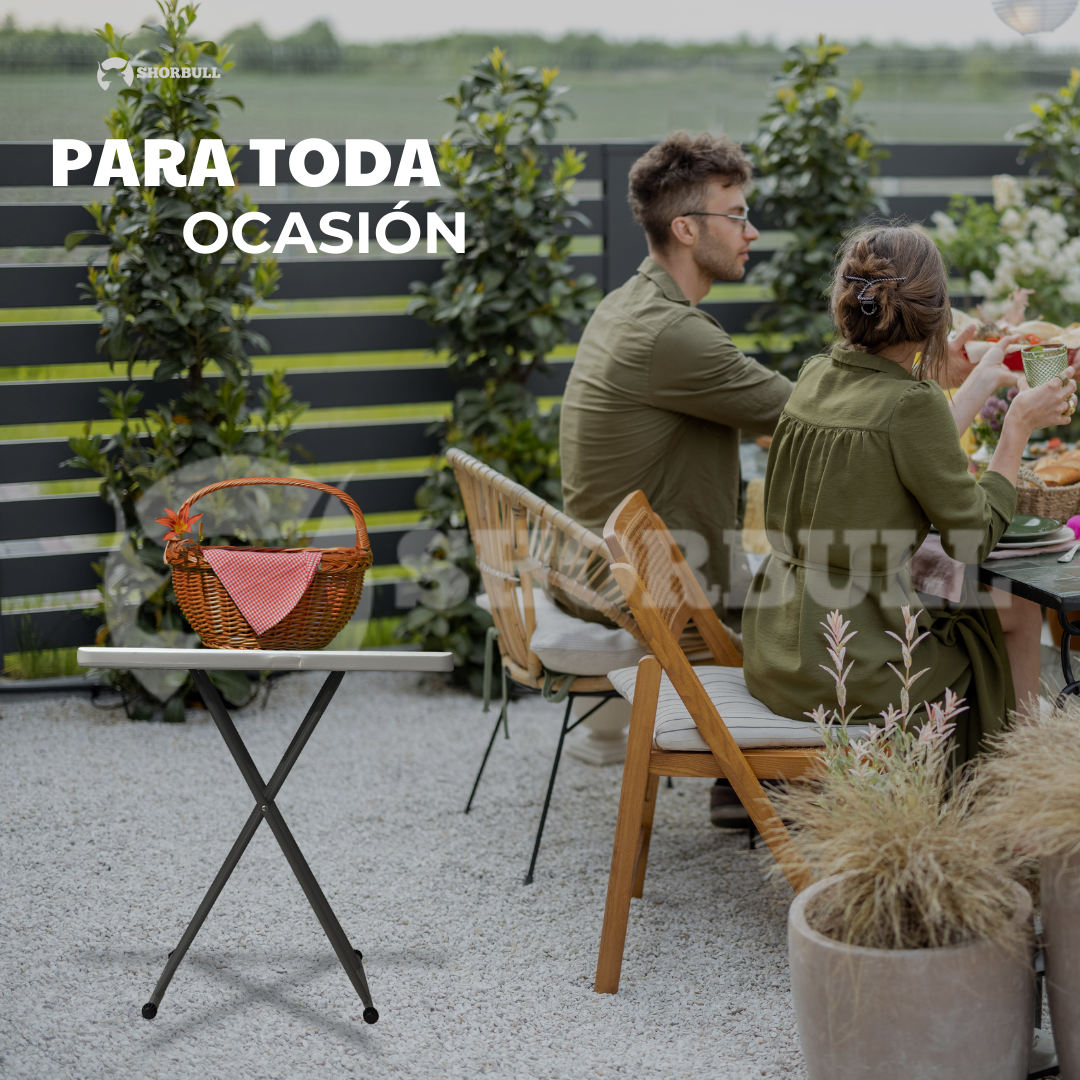 Tablón plegable blanca rectangular 76cm de 3 niveles resistente Reforzada Exterior Jardín Shorbull