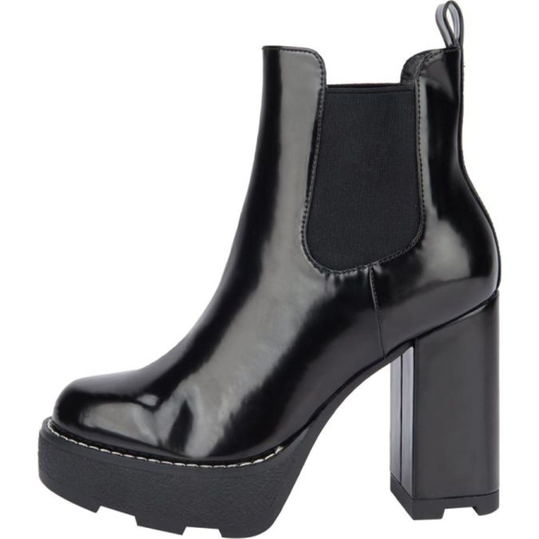 Bota para mujer, de vestir, con plataforma track, acabado camaleón, color negro, marca Belinda Peregrin 1181184