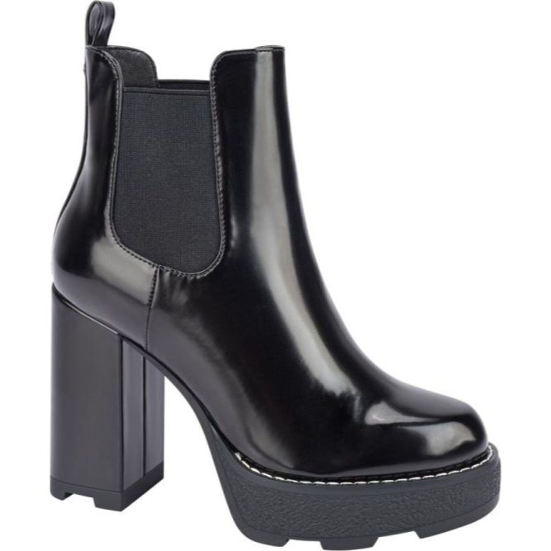 Bota para mujer, de vestir, con plataforma track, acabado camaleón, color negro, marca Belinda Peregrin 1181184
