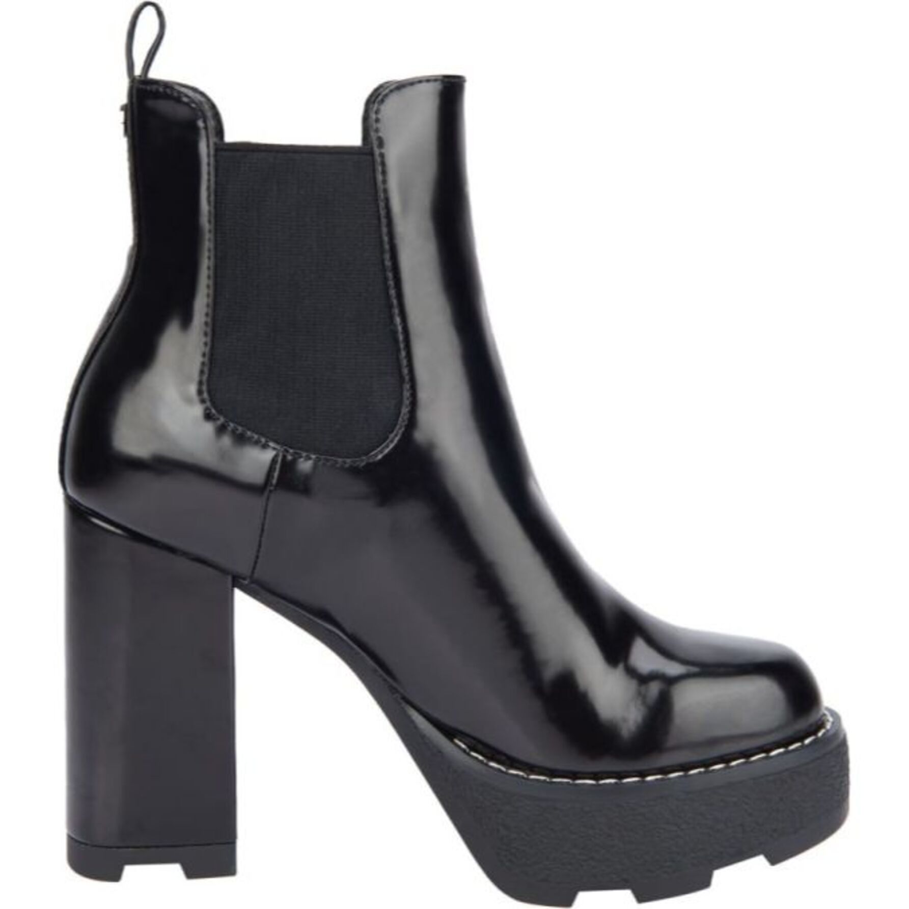 Bota para mujer, de vestir, con plataforma track, acabado camaleón, color negro, marca Belinda Peregrin 1181184