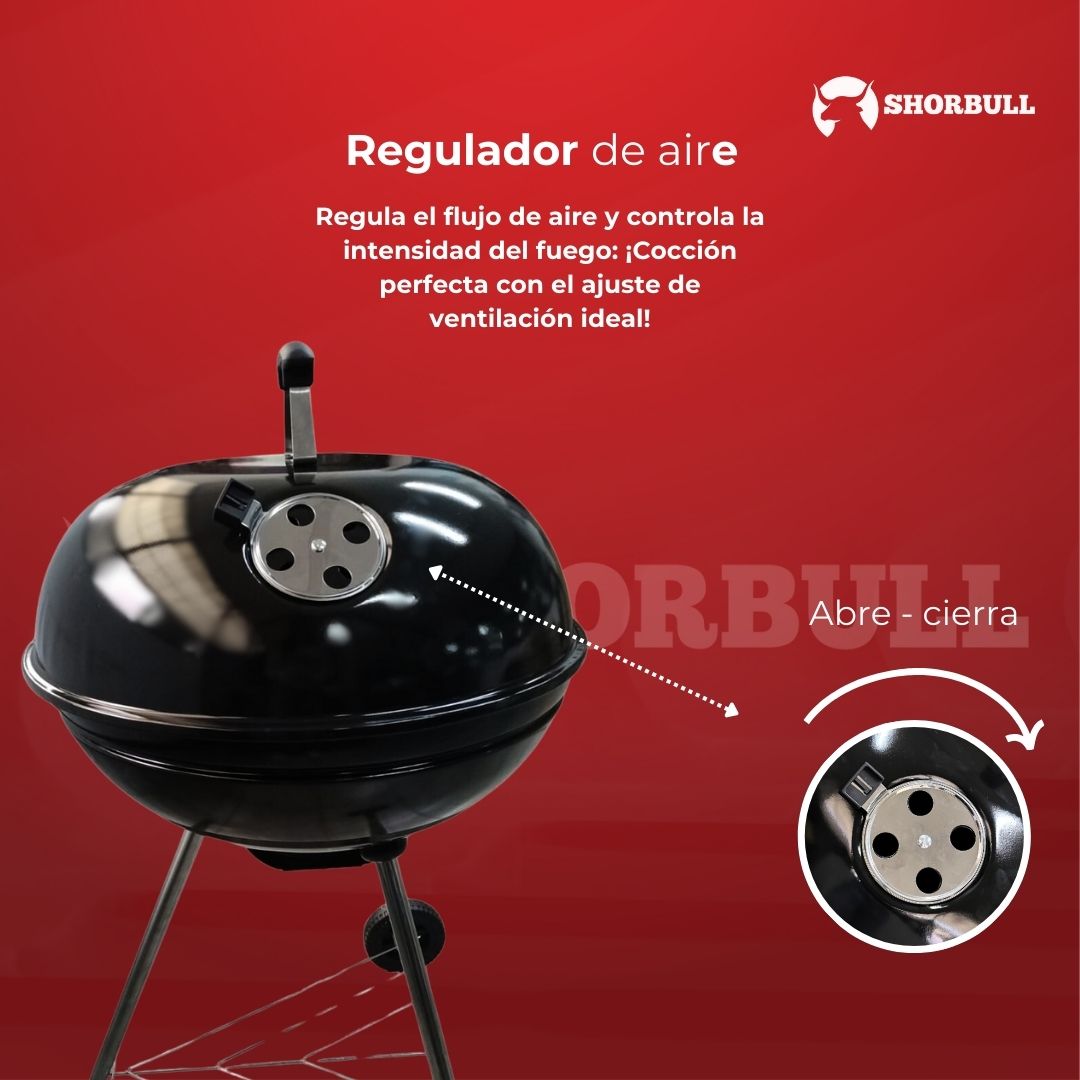 Asador Redondo 22 inch Shorbull Rejilla Acero Inoxidable Cocción Uniforme BBQ GRILL 