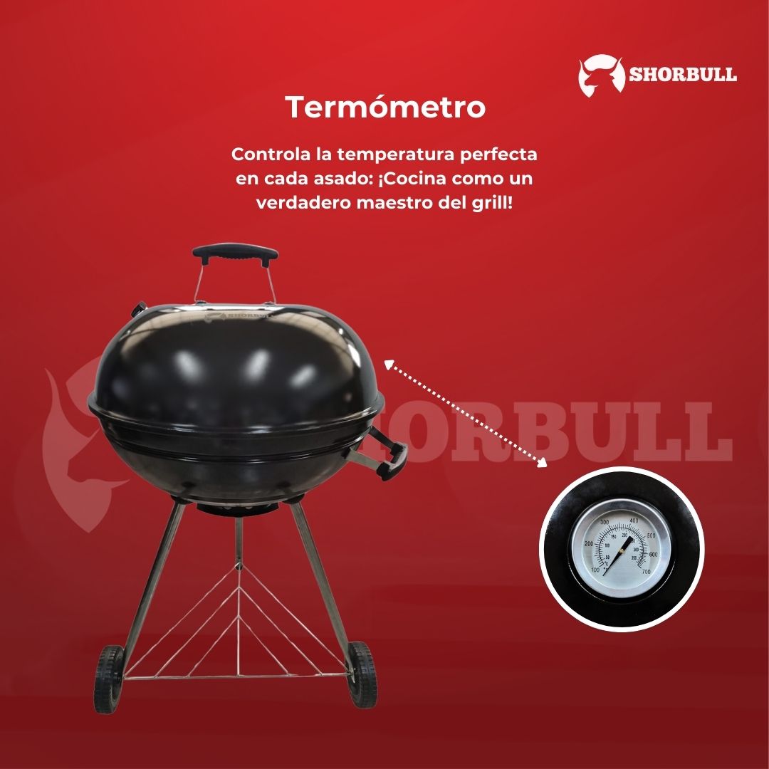 Asador Redondo 22 inch Shorbull Rejilla Acero Inoxidable Cocción Uniforme BBQ GRILL 