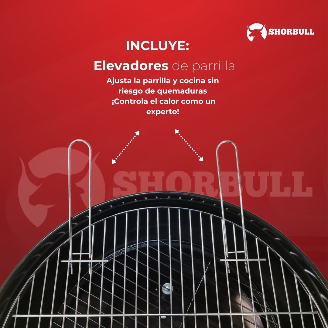 Asador Redondo 22 inch Shorbull Rejilla Acero Inoxidable Cocción Uniforme BBQ GRILL 