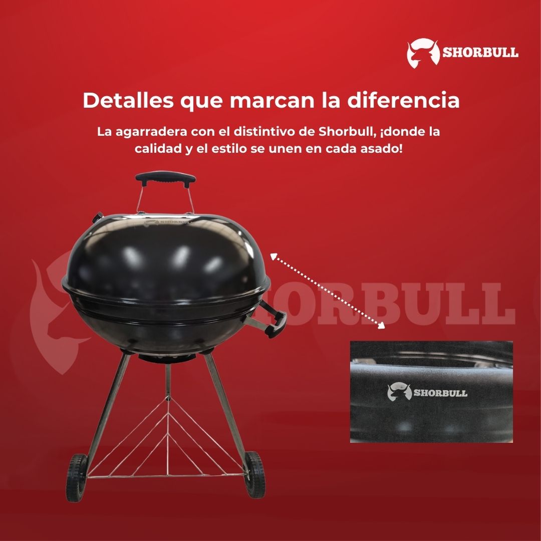 Asador Redondo 22 inch Shorbull Rejilla Acero Inoxidable Cocción Uniforme BBQ GRILL 
