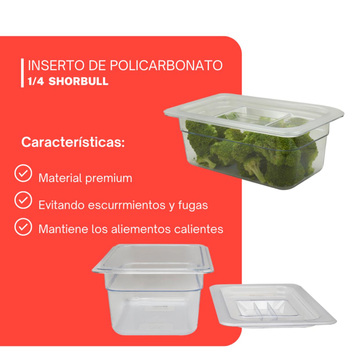  Inserto policarbonato 1/4 6cm con tapa Shorbull