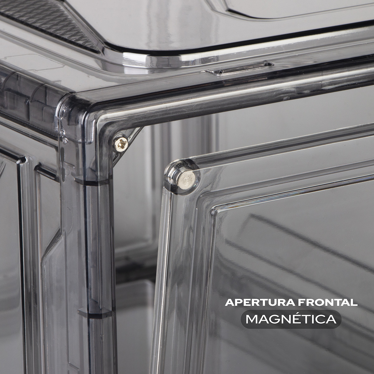 Zapatera apilable Alexa 16 pzas acrílico color humo AG BOX