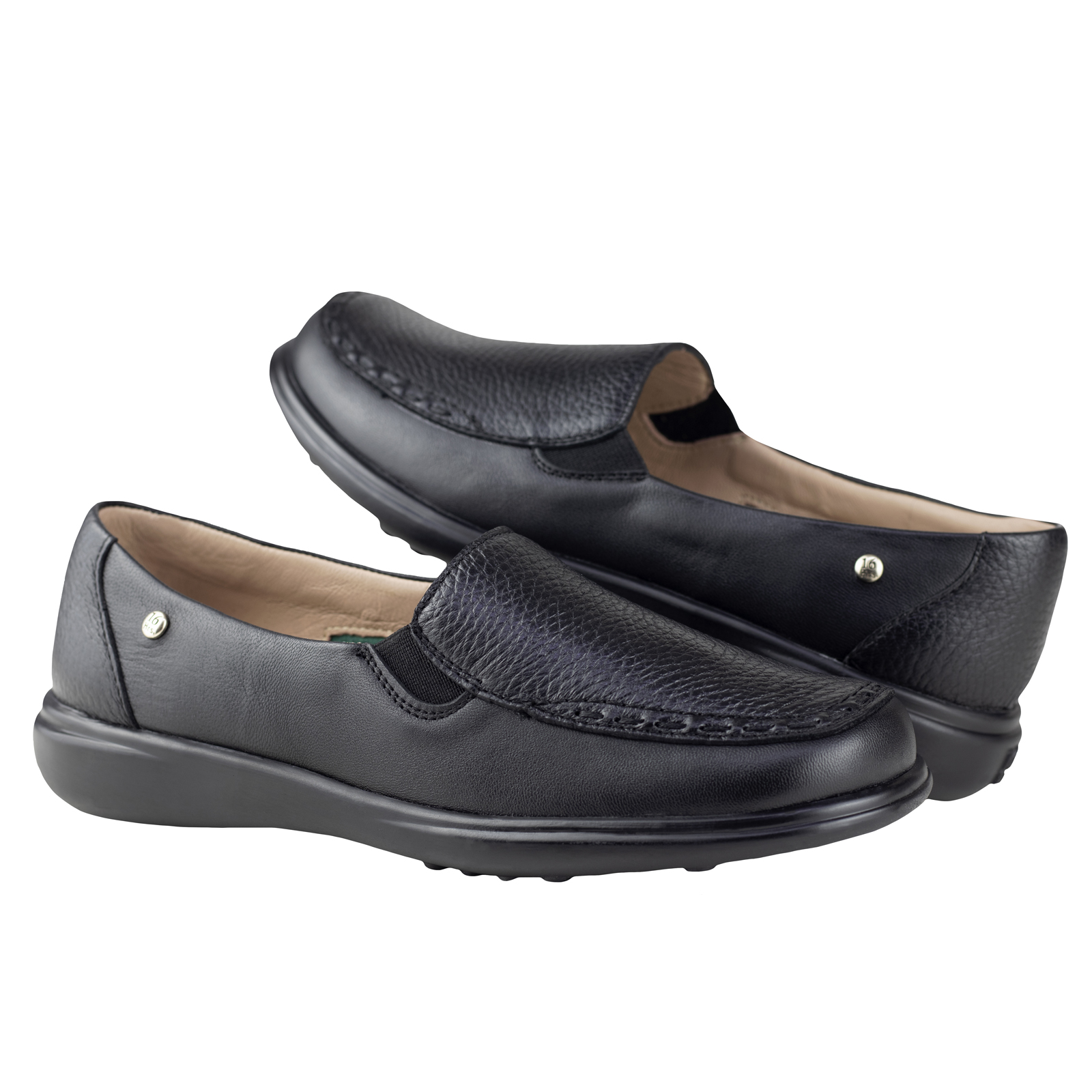Mocasin Negro Para Mujer Jarking 510 Piel De Venado Elegante