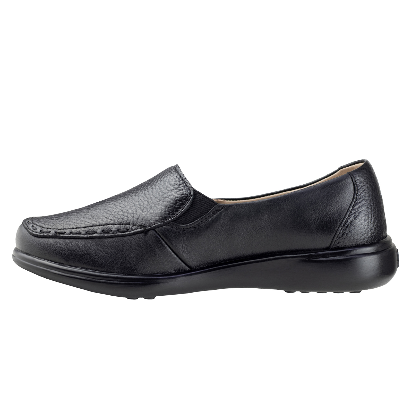 Mocasin Negro Para Mujer Jarking 510 Piel De Venado Elegante