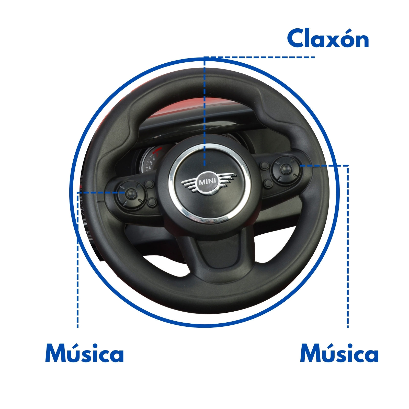 MINI COOPER CONVERTIBLE Coche Montable Para Niños y Bebes - Función 3 En 1 Carriola, Camina o Monta - Carro Con Música y Claxon - Blanco