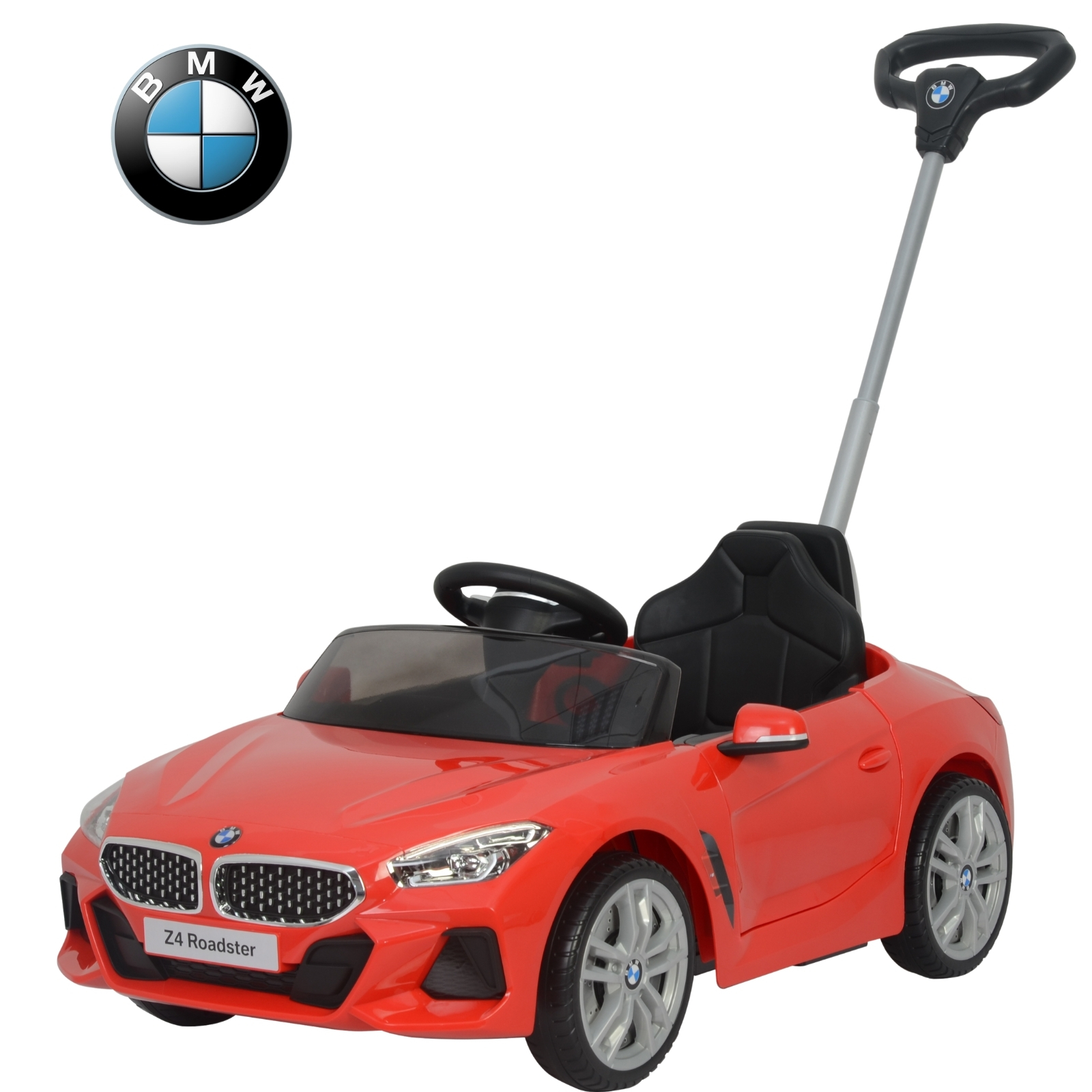 BMW Z4 Carro Montable Para Niños y Bebes - Función 3 En 1 Carriola, Camina o Monta - Coche Con Música y Claxon - Rojo