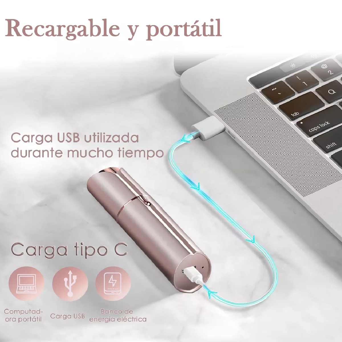 Depiladora Facial Eléctrica Para Mujer Con Luz Recargable