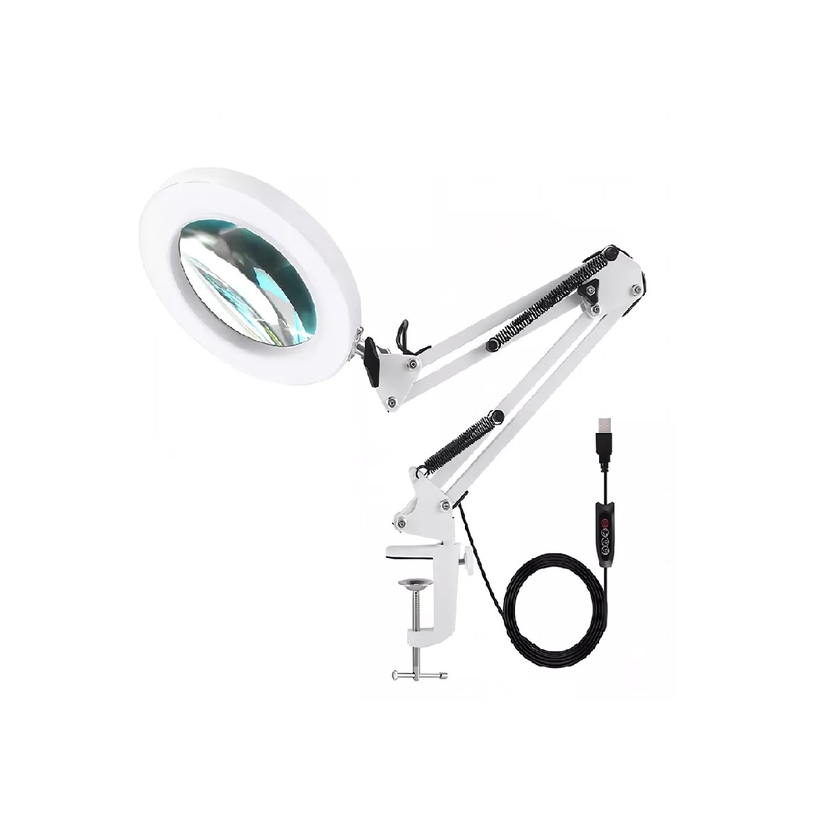 Lámpara 10x Lupa Articulada Led Escritorio Usb Luz Cálida