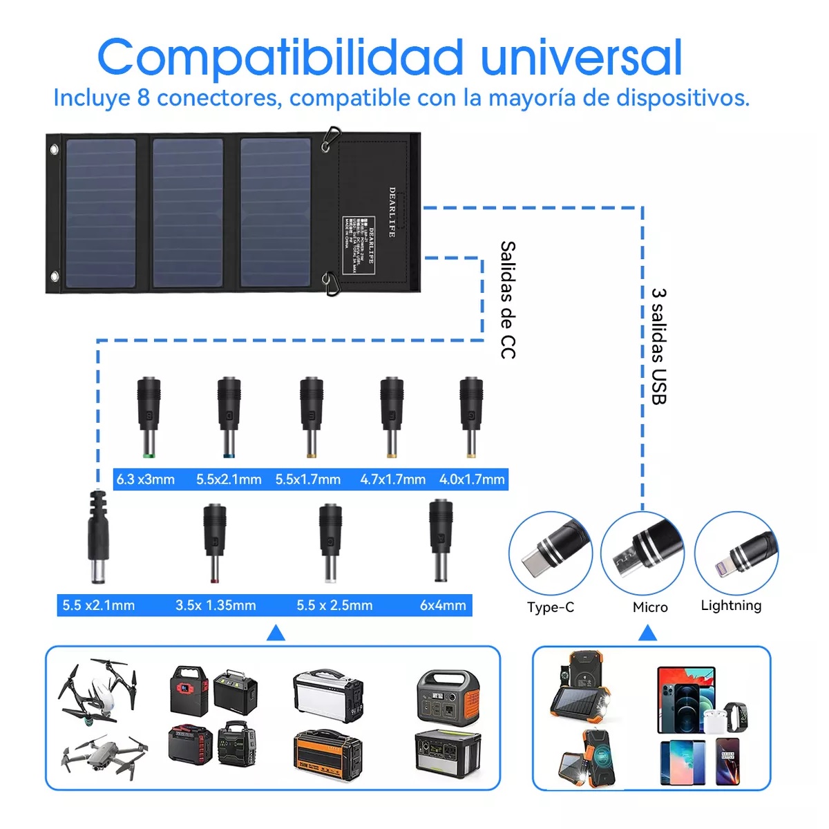 Conectores Adaptador Usb A Cable De Alimentación Cc