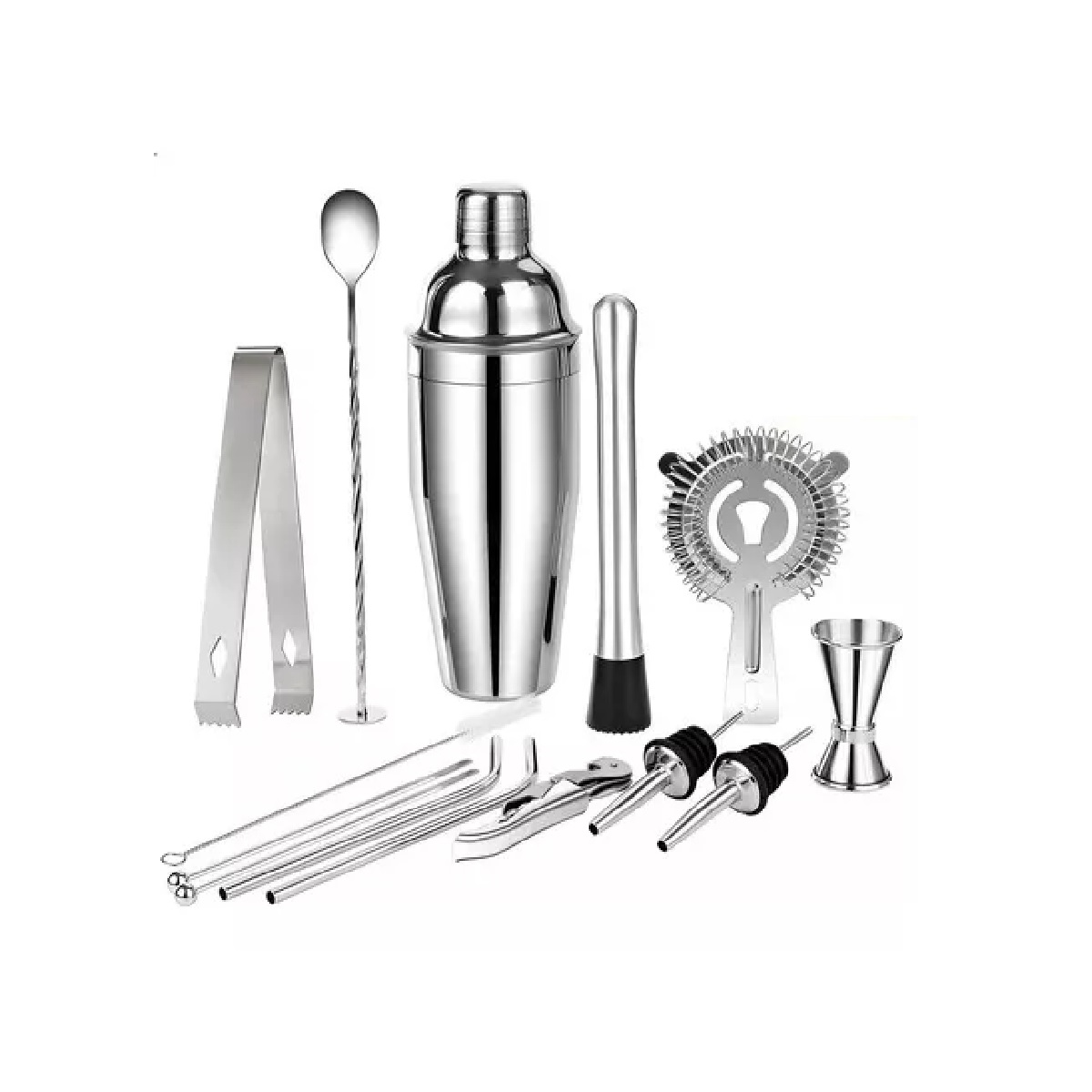 Kit De Cocteleria 14 Piezas , Accesorios Para Bar 750ml