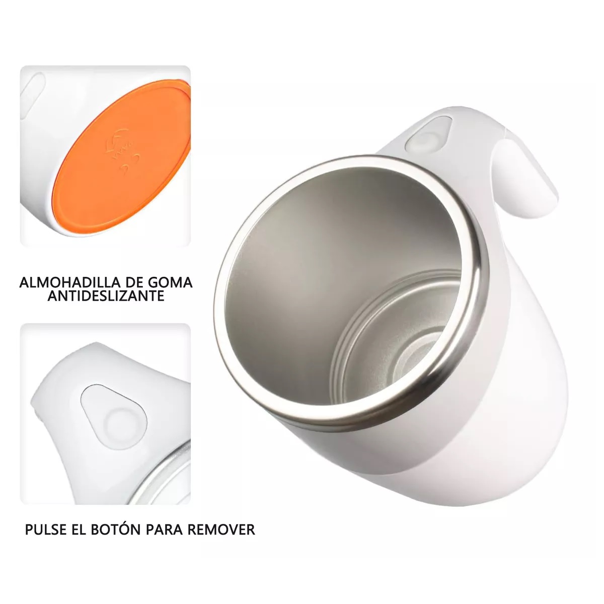 Vaso Termico Café De Acero Inoxidable Calor/frí 12oz Blanco