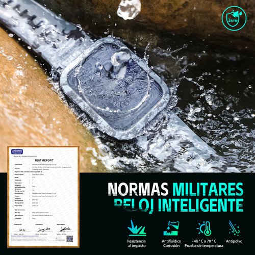 Kt71 Reloj Inteligente Hombres 3atm Impermeable Smartwatch