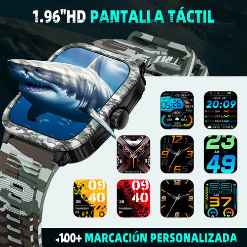 Kt71 Reloj Inteligente Hombres 3atm Impermeable Smartwatch